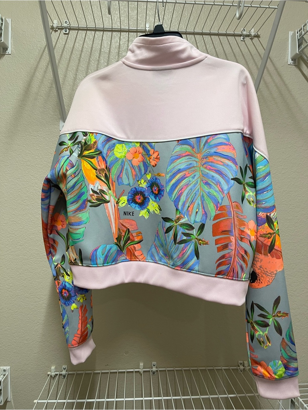 Nike Pink Tropical Leaf Print Cropped Jacket & Mini Skirt Set - Picture 3 of 4